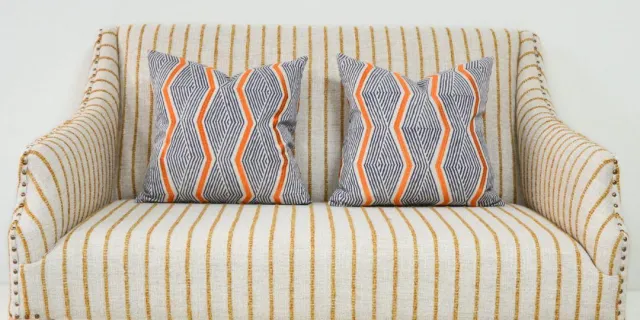 Sofa Reupholstered in Textured Woven Fabric