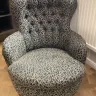Iron Backed Chair Reupholstery in a Linwood Printed Velvet