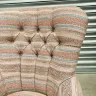 Buttoned Back Chair Reupholstery in a Colefax & Fowler Weave Fabric