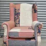 Wing Chair – Recovered in a patchwork of fabrics