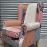 Wing Chair – Recovered in a patchwork of fabrics