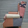 Wing Chair – Recovered in a patchwork of fabrics