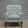 Buttoned Back Chair Recovered  in a GP&J Baker Lifestyle Woven Fabric