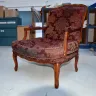 Wooden framed chair reupholstered