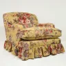 Howard Style Armchair with Gathered Skirt Reupholstery