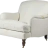 Howard Style Armchair with Gathered Skirt Reupholstery
