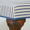 Striped Piano Stool with Double Piping