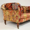 Antique Sofa Reupholstered in a Traditional Kilim Rug & Stud Detailing