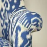 George Smith Chairs Reupholstered in a Manuel Canovas Jacquard Weave