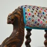Reupholstered Wooden Captain's Chair in a Osborne & Little Cut Velvet Fabric