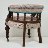 Reupholstered Wooden Captain's Chair in a Osborne & Little Cut Velvet Fabric