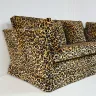 Handcrafted Hampden Sofa in a Leopard Print Velvet