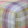 Footstool Reupholstered in a Colourful Plaid Wool Fabric