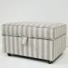 Storage Ottoman Reupholstered in a Striped Fabric