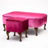 Pink Velvet Footstool Set