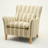 Reupholstered Striped Armchair
