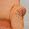 Armchair recovered in a cut velvet from Manuel Canovas