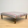 Bespoke Ottoman Covered in Multicoloured Stripe Fabric