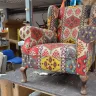 Armchair reupholstery featuring Anthropology Fabric by Warwick