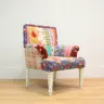 Reupholstered Armchair in William Morris Fabric