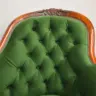 Reupholstered Antique Chaise Longue in a Green Velvet