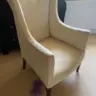 Lovely Shaped Armchair Reupholstered in a Green Sanderson Fabric