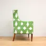 Lovely Shaped Armchair Reupholstered in a Green Sanderson Fabric