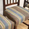 Reupholstered Dining Chairs in a Mulberry Stripe