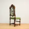 Antique Dining Chair With Contrasting Fabric