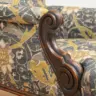 Reupholstered Armchair in William Morris Fabric With Studding