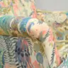 Armchair Reupholstered in a Tropical Linwood Velvet Fabric