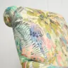 Armchair Reupholstered in a Tropical Linwood Velvet Fabric