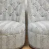 Button Back Swivel Chairs Re-Covered in a Colefax & Fowler Fabric