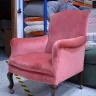Small occasional fixed back chair transformation
