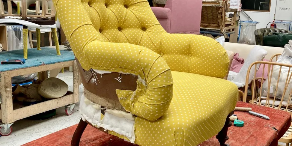 Reupholstered Buttoned Back Chair
