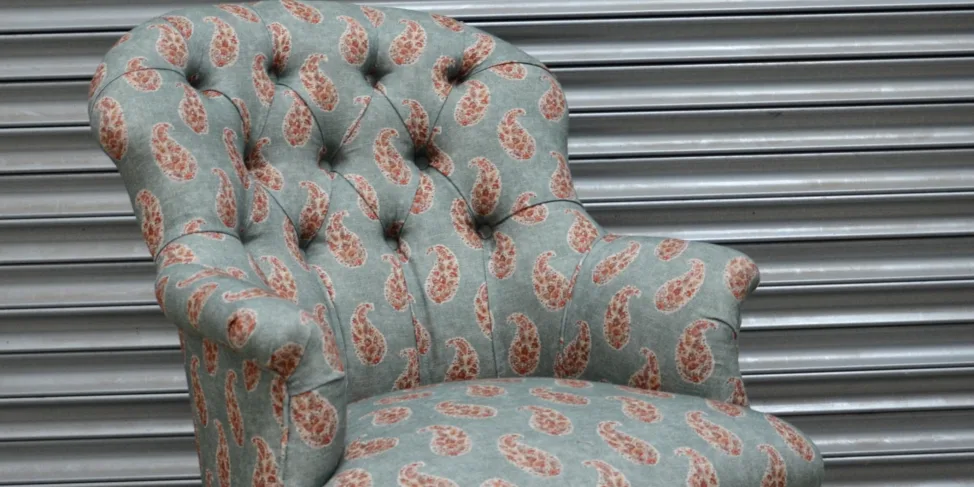 Buttoned Back Chair – Recovered in a GP&J Baker Paisley