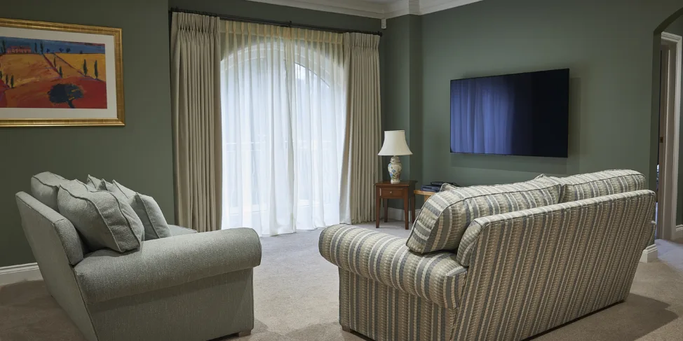 Upstairs Hallway Double Pinch Pleat Curtains