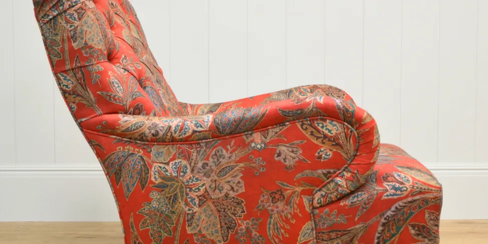 Beautiful Reupholstered Armchair with Buttoning Details