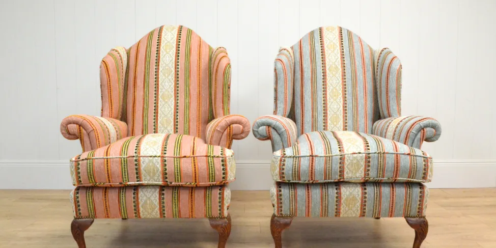 Pair of Wing Chairs Recovered in a Colefax & Fowler Fabric