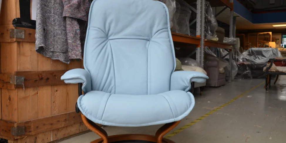 Leather Recliner with Footstool