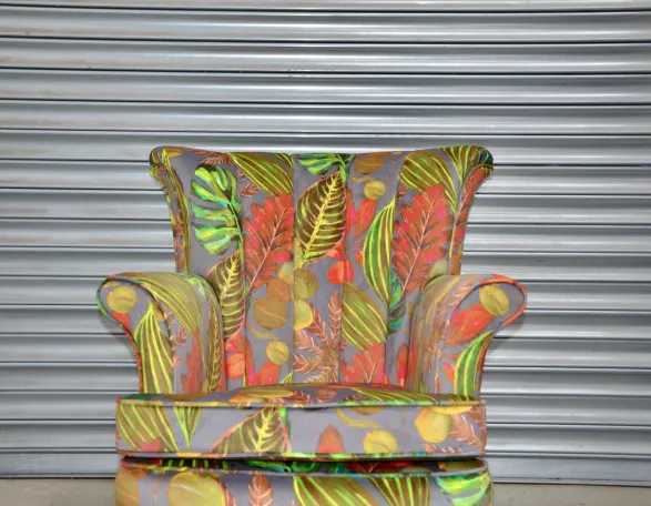 Reupholstered Fluted Back Chair