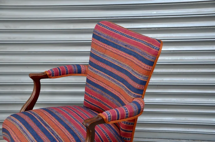 Reupholstery of a Hillcrest chair for Griffin Interiors