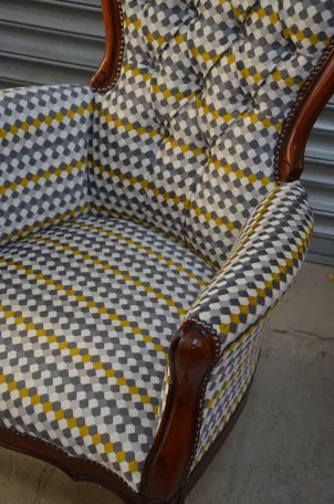 Buttoned Back Chair, Fully Reupholstered