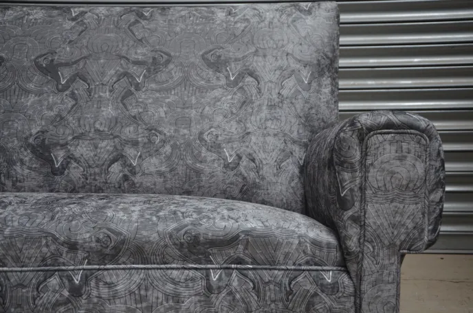 Art Deco Sofa, Traditionally upholstered