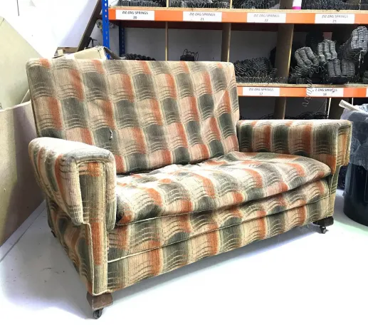 Art Deco Sofa, Traditionally upholstered