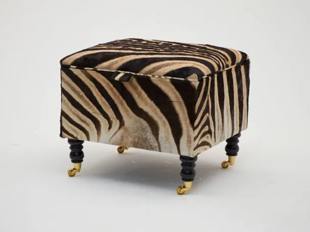 Zebra Skin Storage Footstool