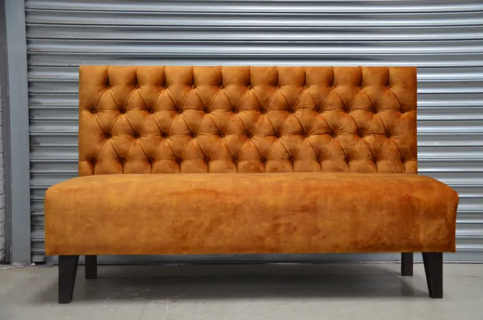 Upholstered Buttoned Back Bench Seat