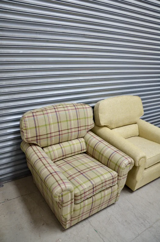 Three-Piece Suite Furniture Recovering in Multicheck, Spring Fabric