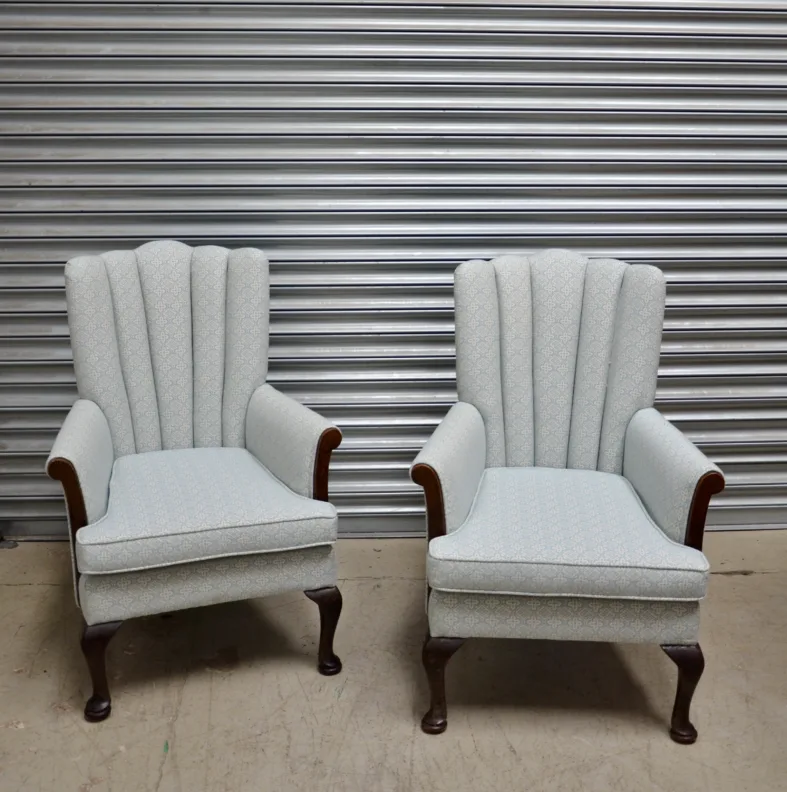 Fully Reupholstered, Fluted Back