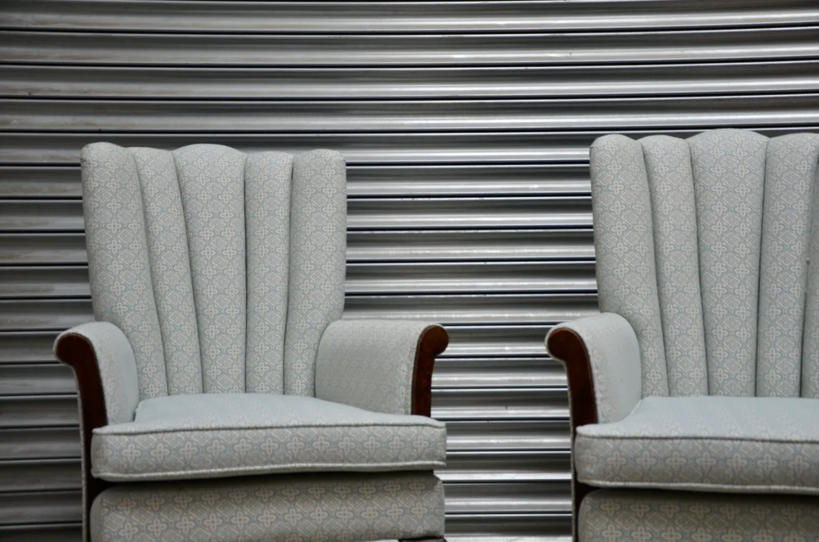 Fully Reupholstered, Fluted Back